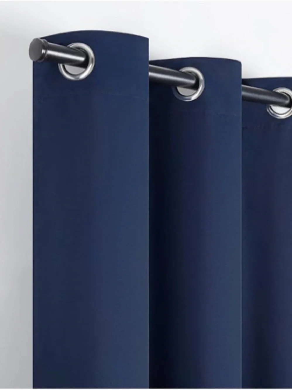 NEW-ECLIPSE Andover - Solid Thermal Triple Weave Blackout Curtains | Navy Blue